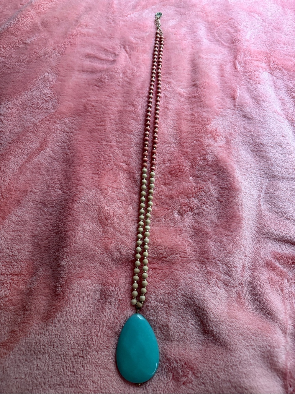 Turquoise Teardrop Pendant Beaded Necklace - Women Jewelry
